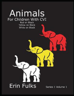 Picture of Animals for children with CVI:Red on Black,Yellow on Black,White on Black