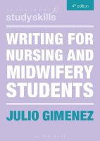 Picture of Writing for Nursing and Midwifery Students